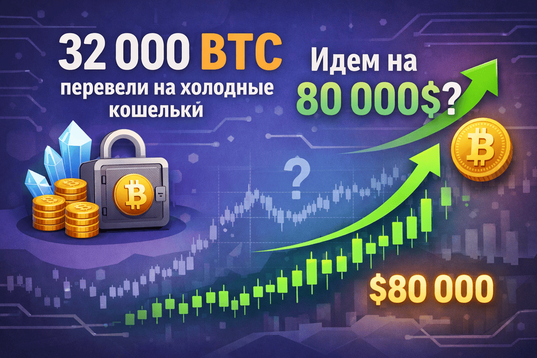32000 BTC перевели на холодные кошельки