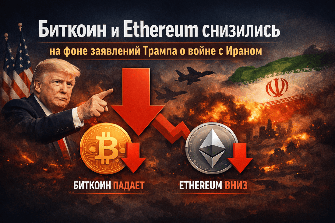 Биткоин и Ethereum снизились на фоне заявлений Трампа о войне с Ираном