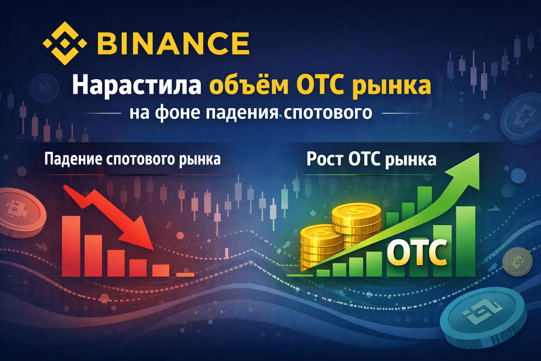 Binance нарастила OTC-объемы при падении спотового рынка