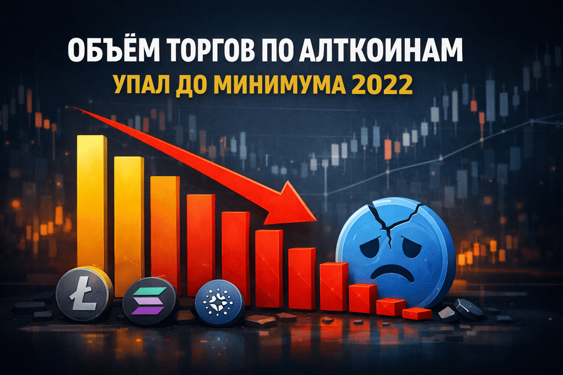 Объем торгов по альткоинам упал до минимума 2022
