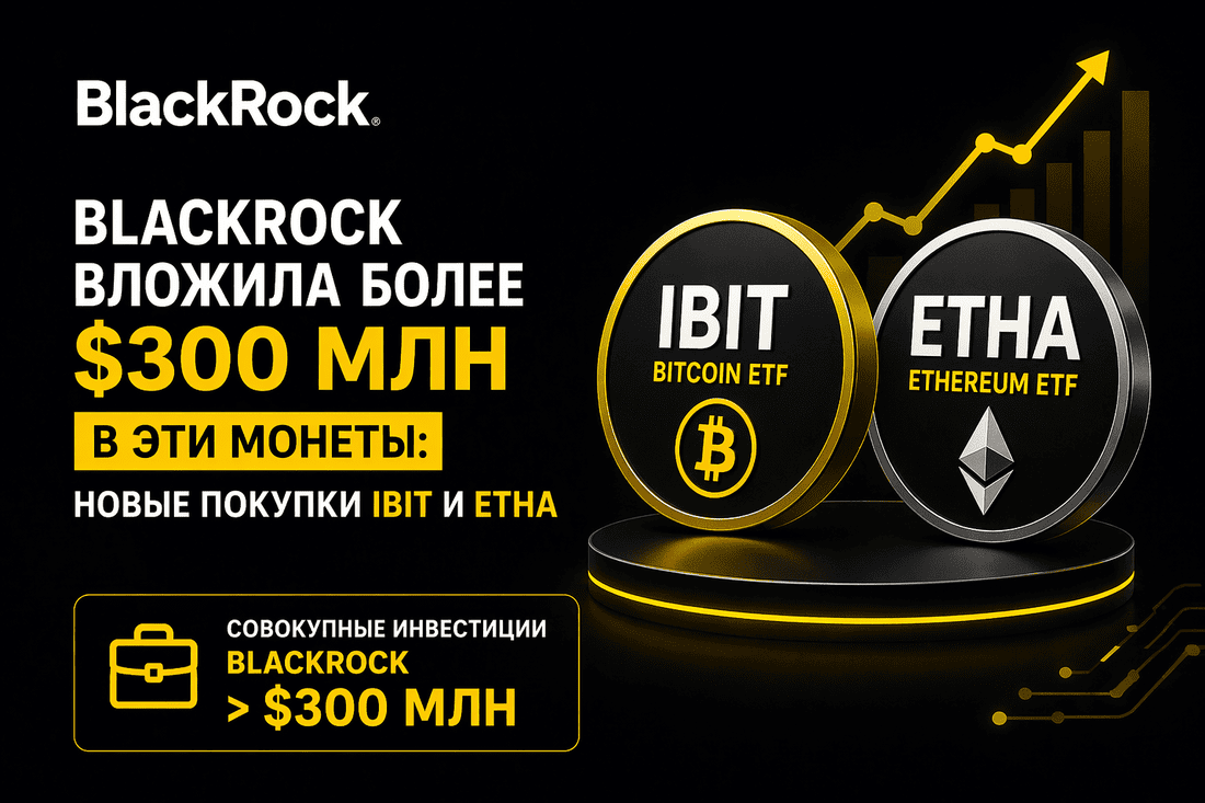 BlackRock вложила более $300 млн в эти монеты: новые покупки IBIT и ETHA