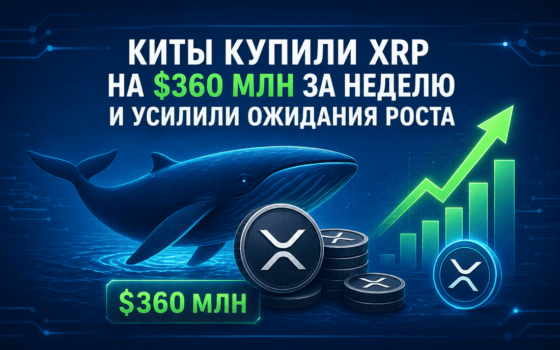 Киты купили XRP на $360 млн за неделю и усилили ожидания роста
