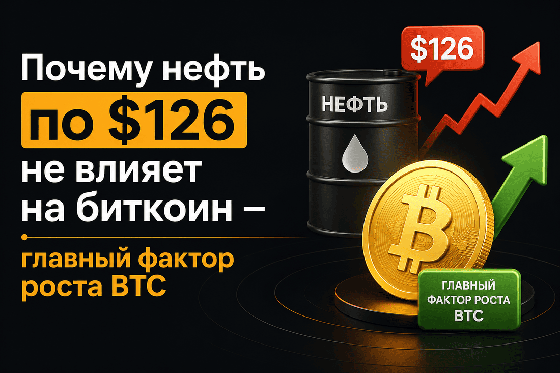 Почему нефть по $126 не влияет на биткоин — главный фактор роста BTC