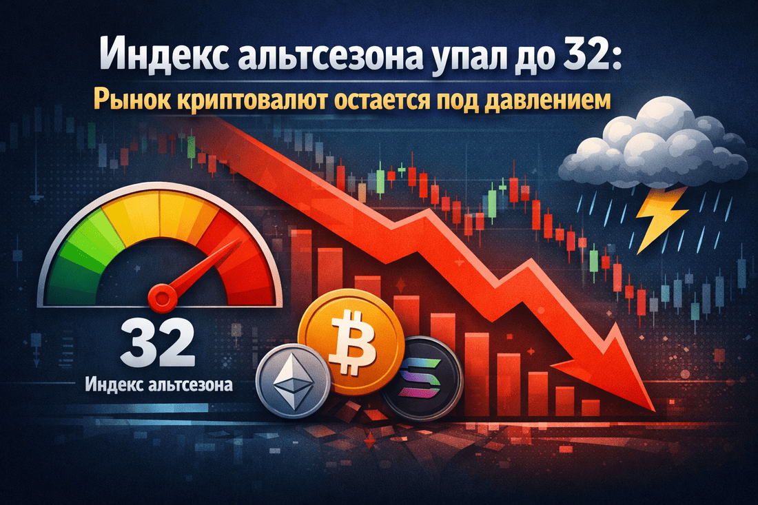 Индекс альтсезона упал до 32: рынок криптовалют остается под давлением