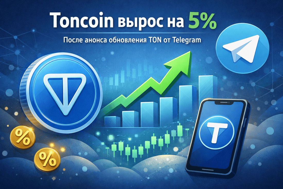 Toncoin вырос на 5% после анонса обновления TON от Telegram