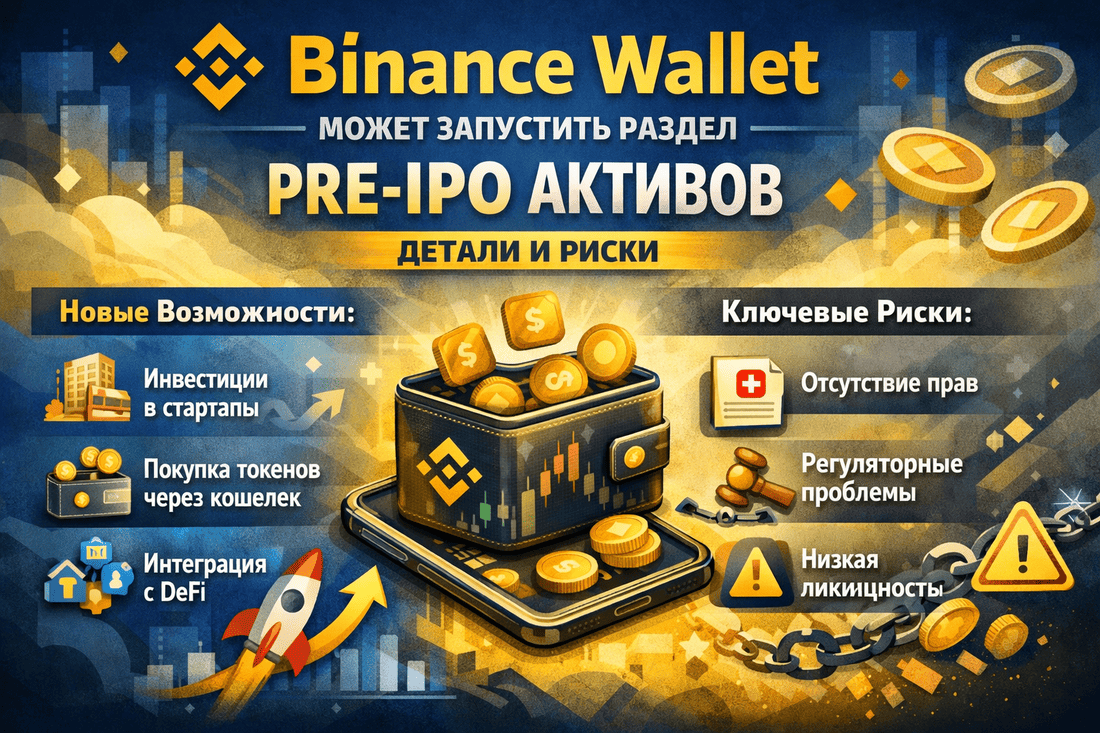 Binance Wallet может запустить раздел pre-IPO активов: детали и риски