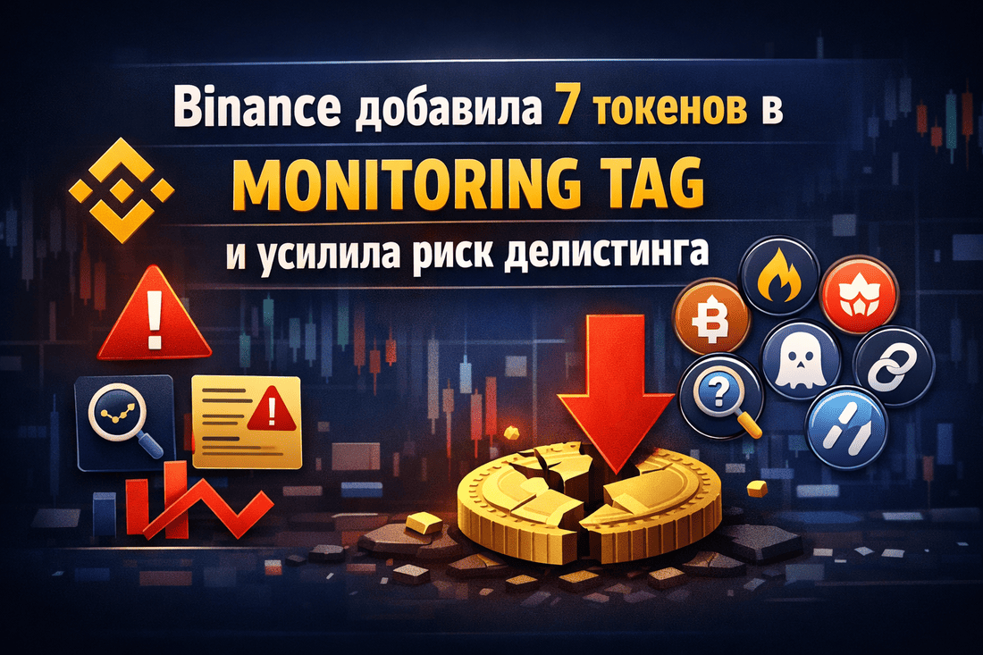 Binance добавила 7 токенов в Monitoring Tag и усилила риск делистинга