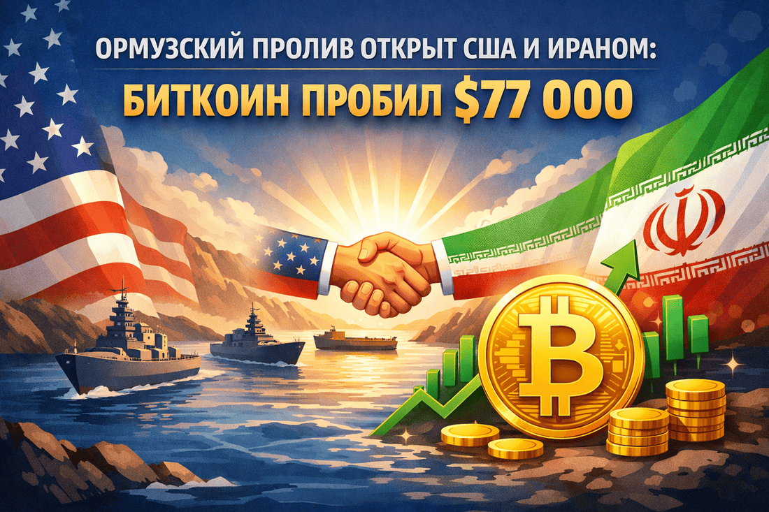 Ормузский пролив открыт США и Ираном: биткоин пробил $77000