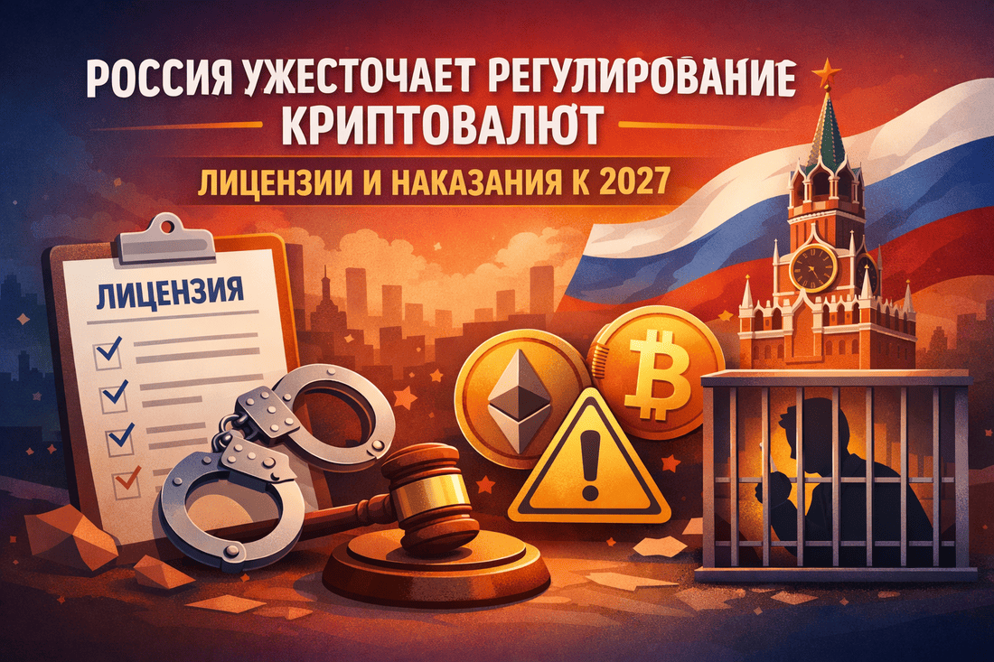 Россия ужесточает регулирование криптовалют: лицензии и наказания к 2027