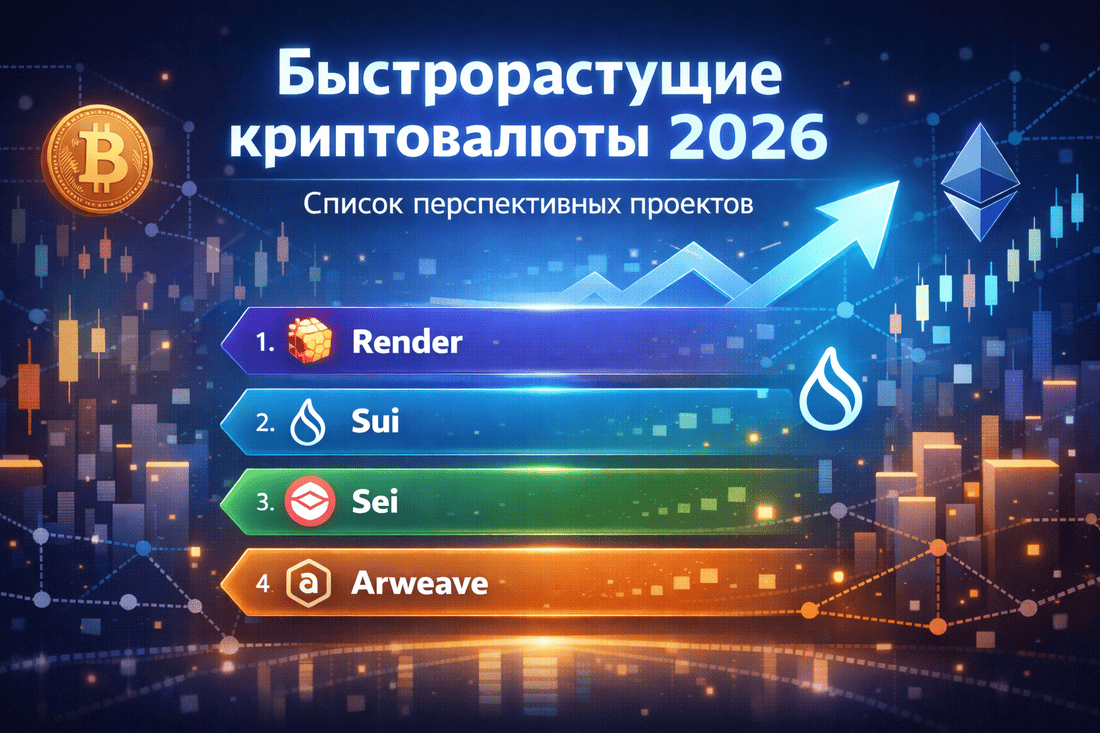Быстрорастущие криптовалюты 2026 список перспективных проектов