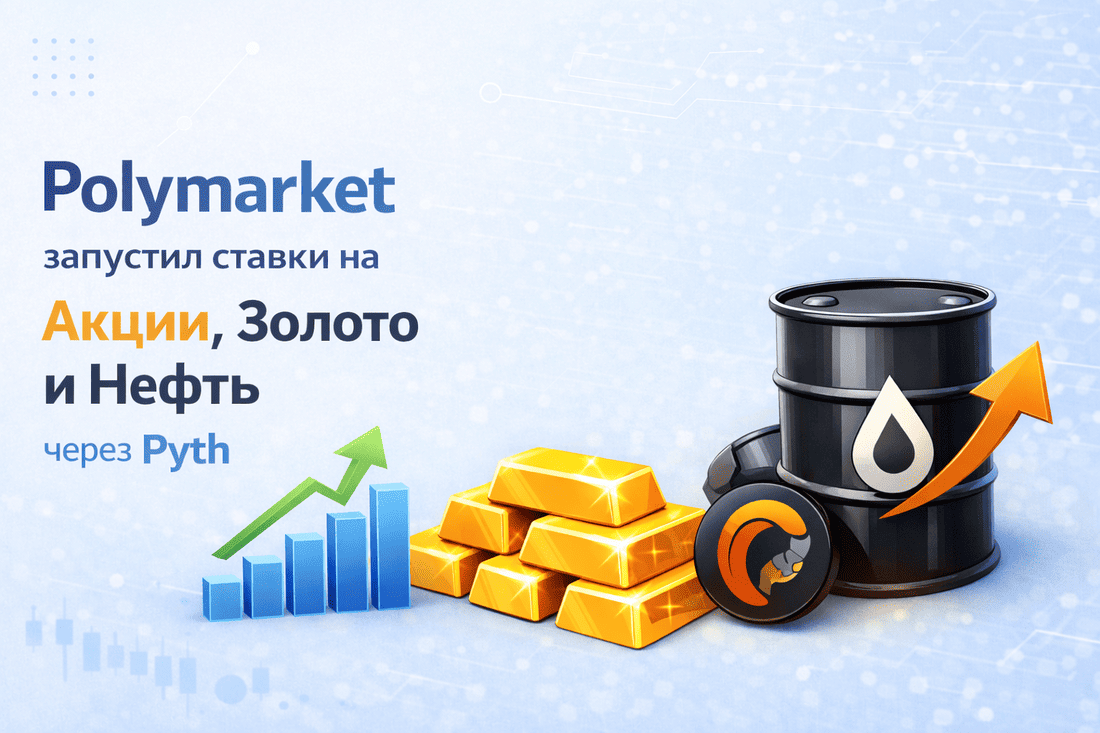 Polymarket запустил ставки на акции, золото и нефть через Pyth