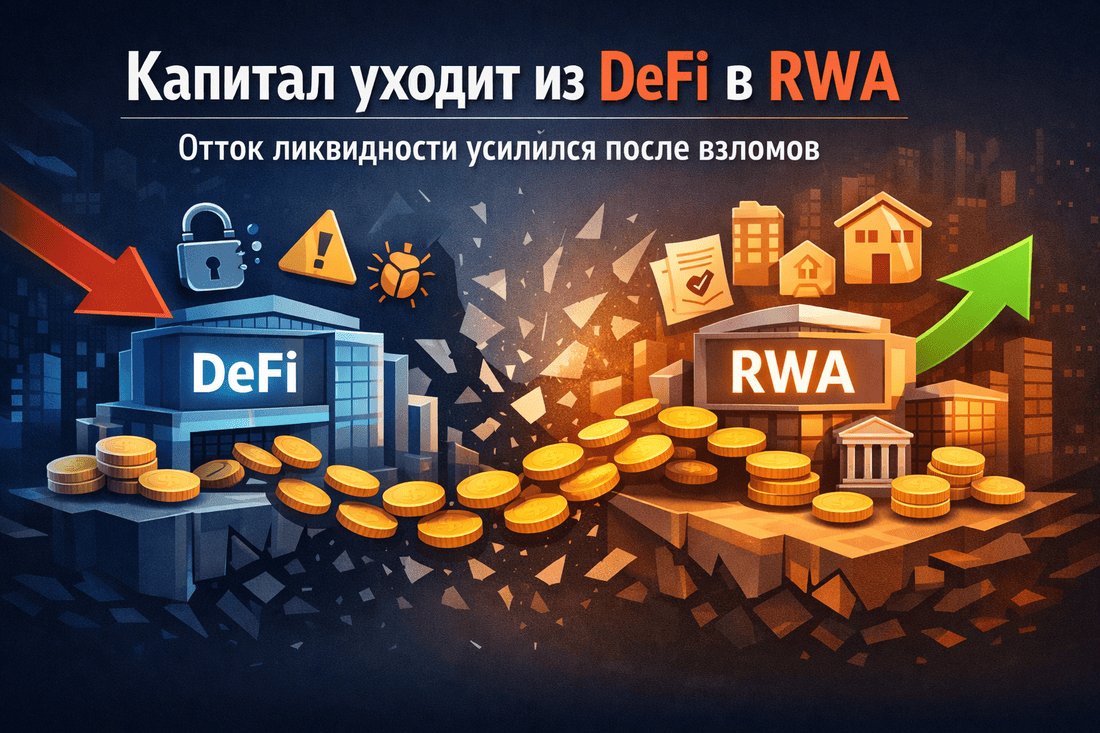 Капитал уходит из DeFi в RWA: отток ликвидности усилился после взломов