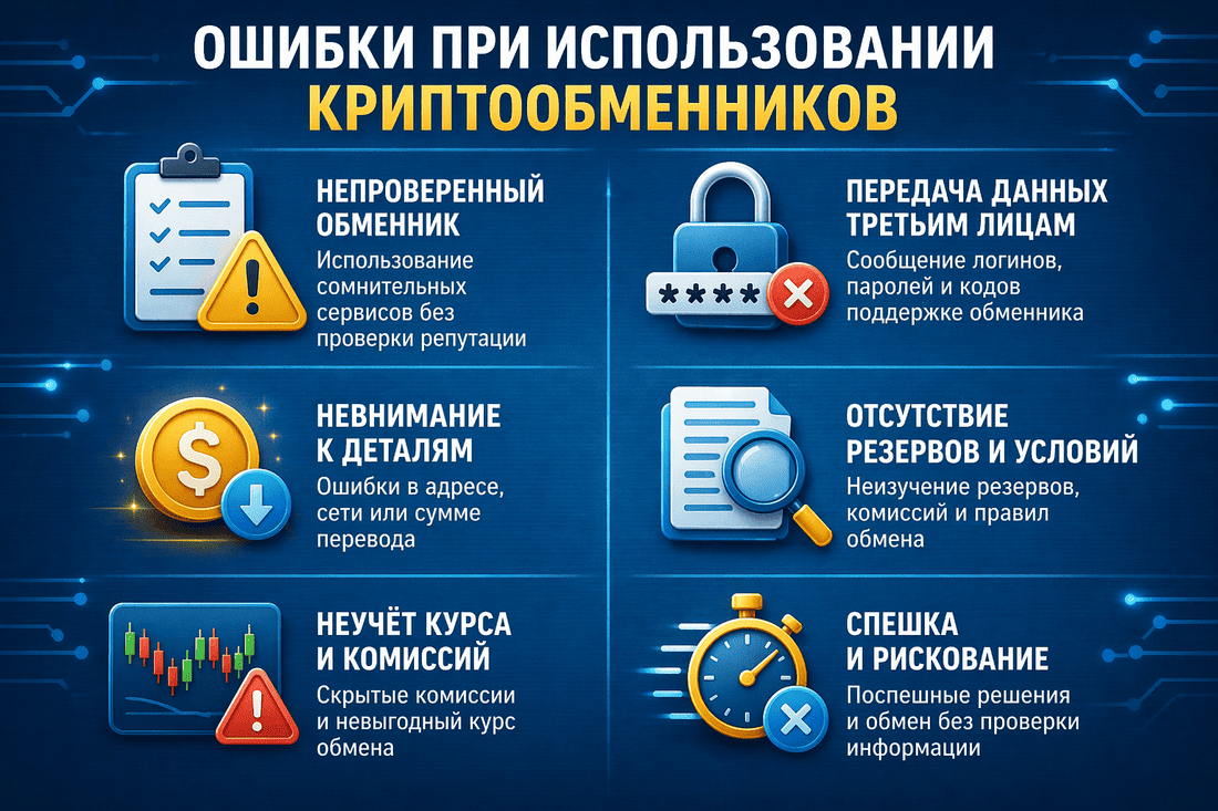 ошибки криптообменников