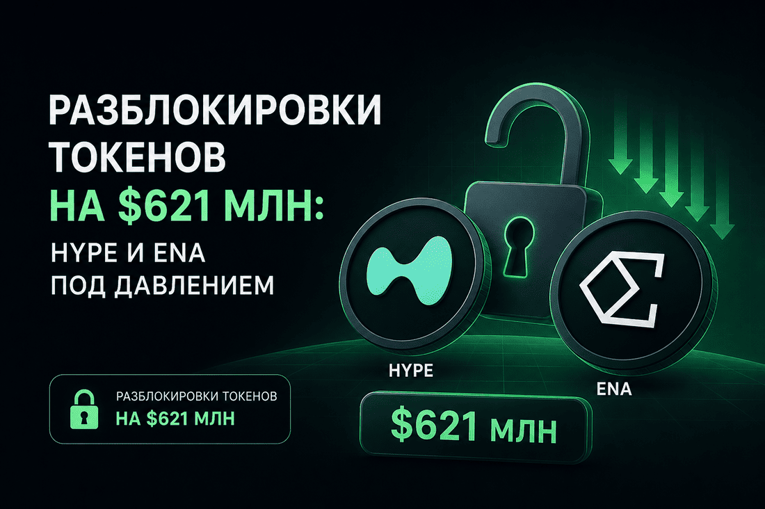 Разблокировки токенов на $621 млн: HYPE и ENA под давлением