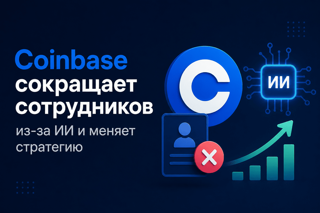 Coinbase сокращает сотрудников из-за ИИ и меняет стратегию