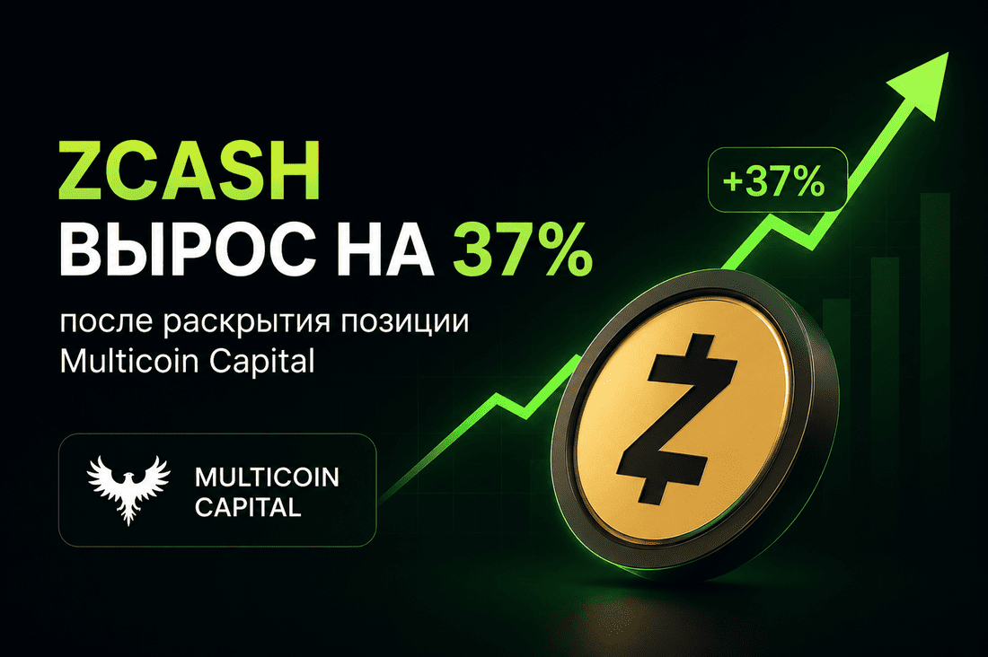 Zcash вырос на 37% после раскрытия позиции Multicoin Capital