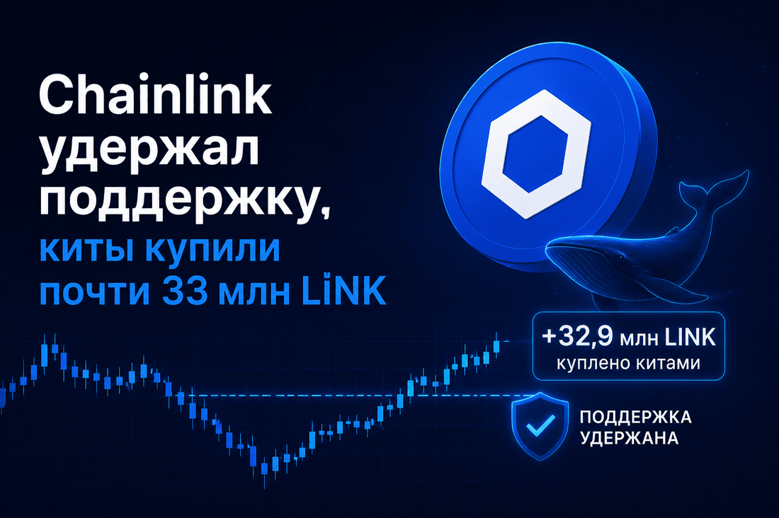 Chainlink удержал поддержку, киты купили почти 33 млн LINK