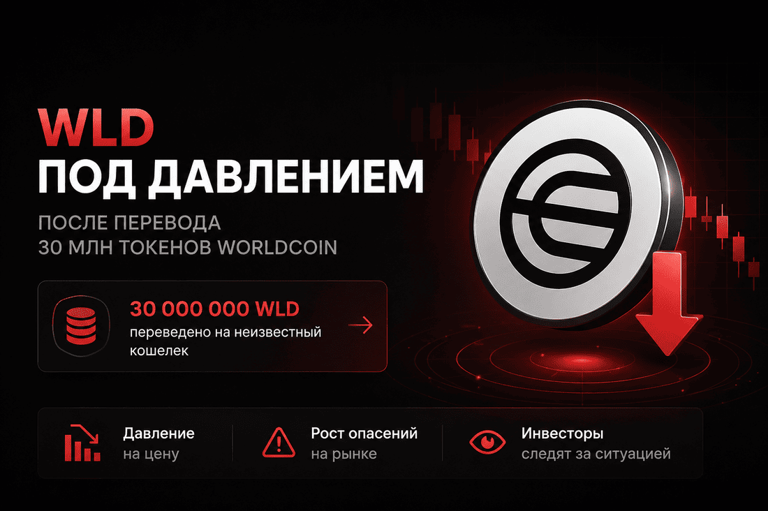 WLD под давлением после перевода 30 млн токенов Worldcoin