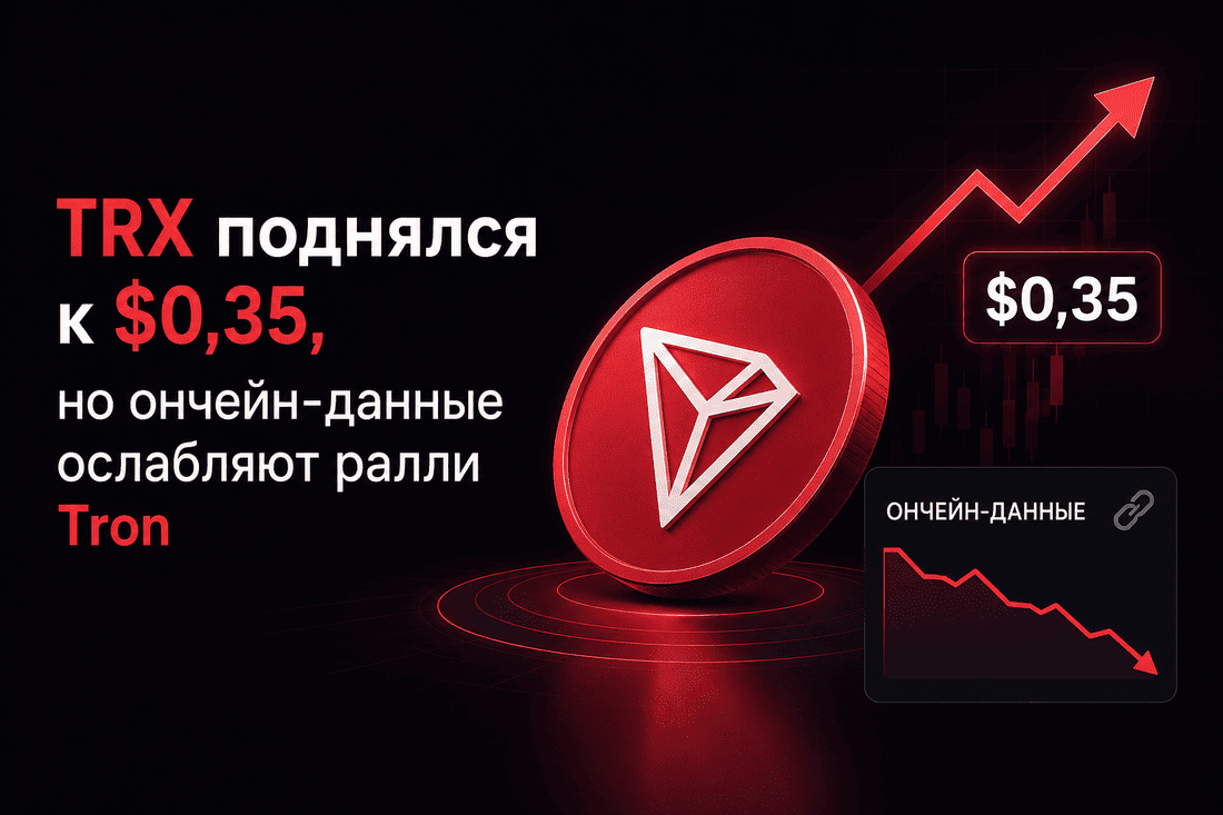 TRX поднялся к $0,35, но ончейн-данные ослабляют ралли Tron