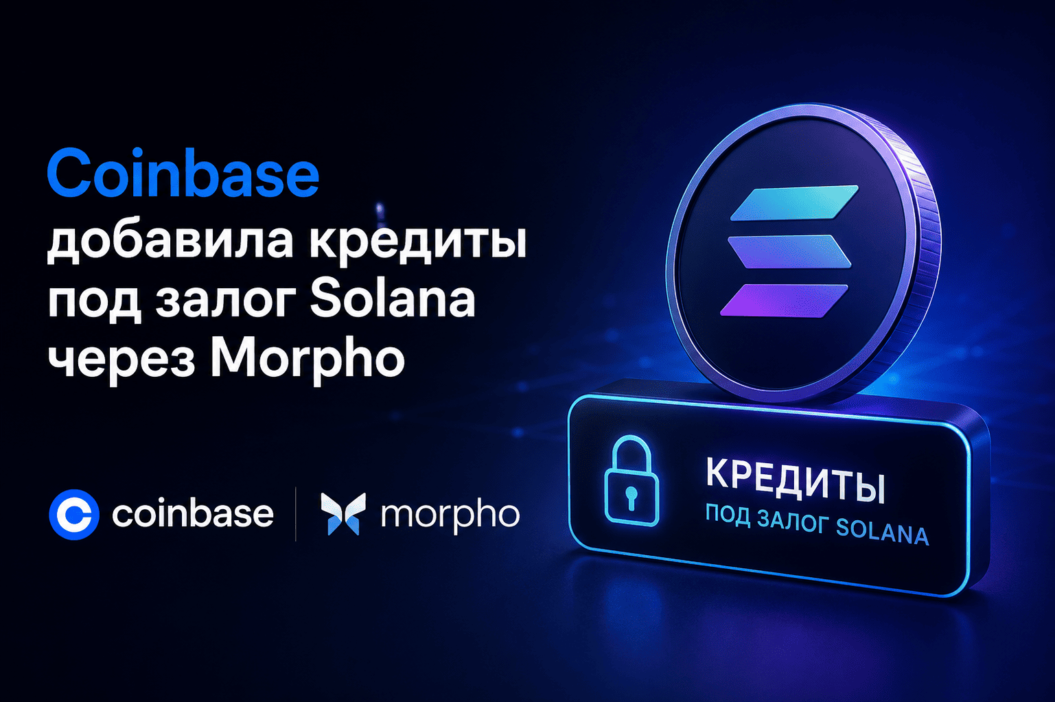 Coinbase добавила кредиты под залог Solana через Morpho