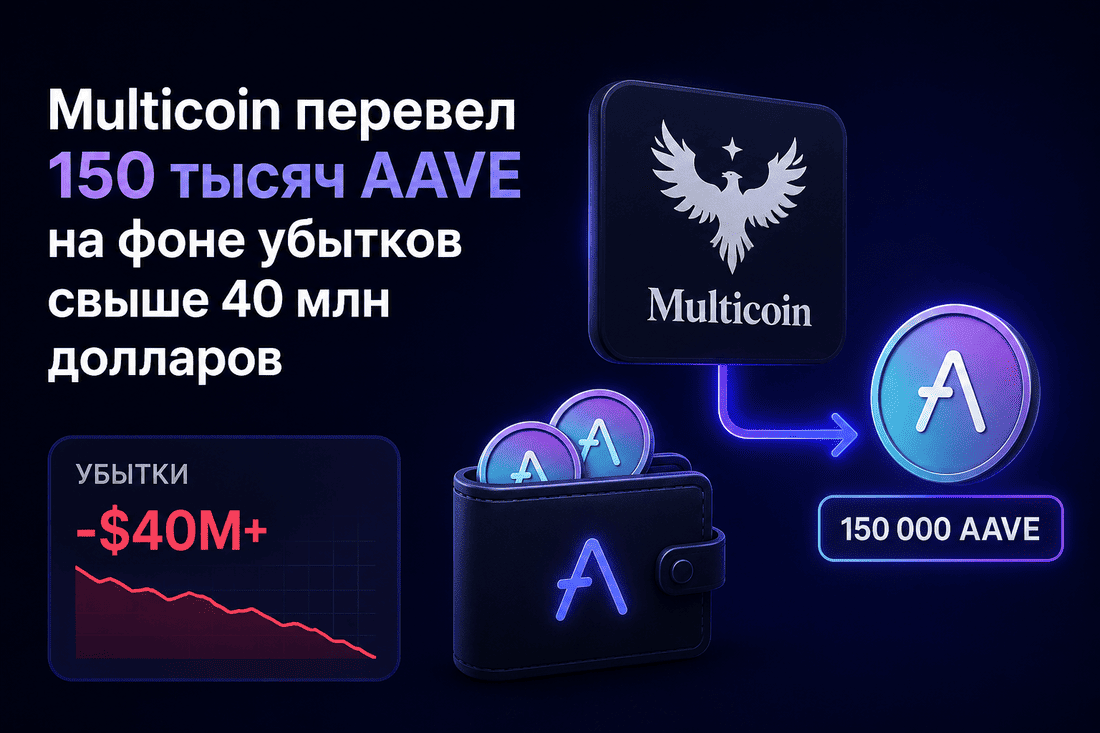 Multicoin перевел 150 тысяч AAVE на фоне убытков свыше 40 млн долларов