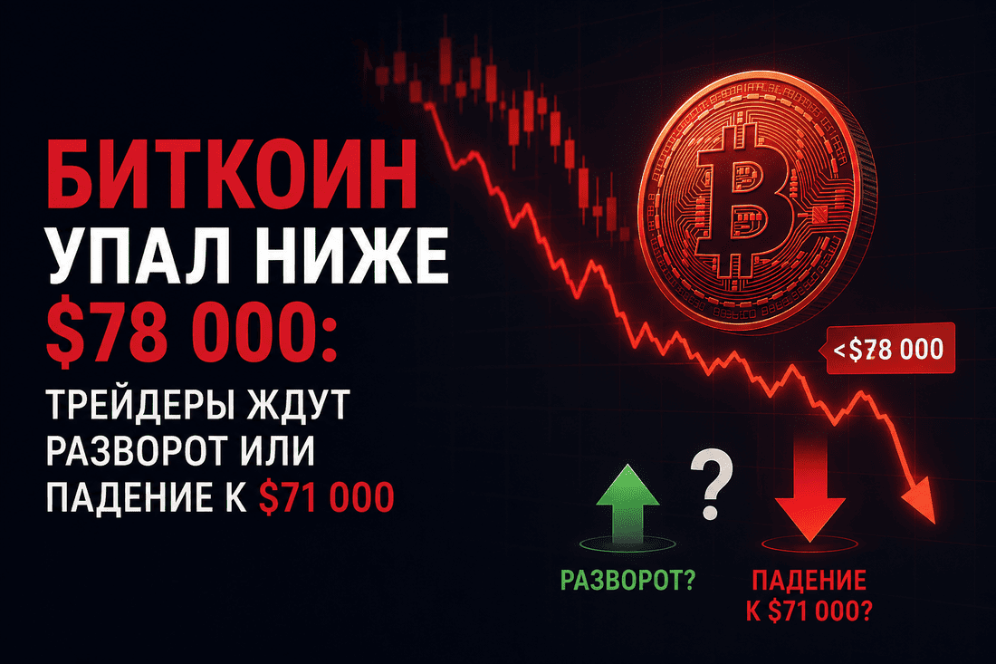Биткоин упал ниже $78 000: трейдеры ждут разворот или падение к $71 000
