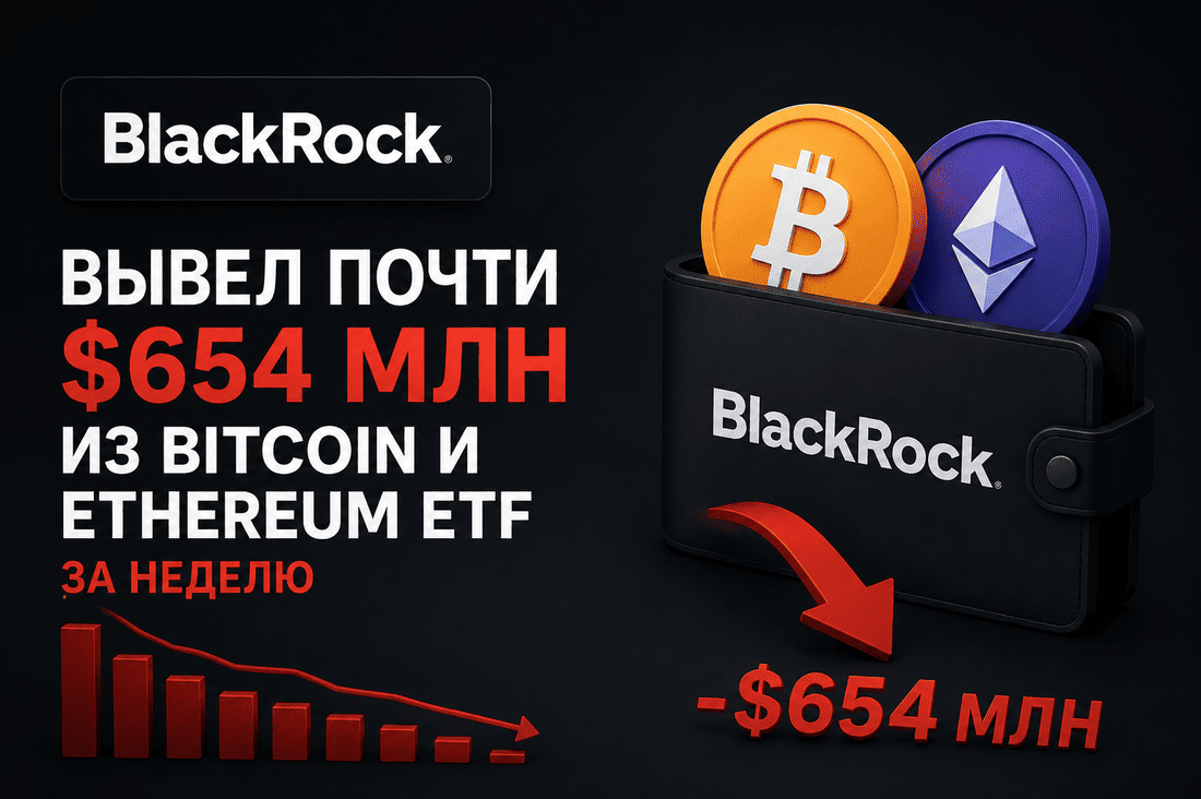 BlackRock вывел почти $654 млн из Bitcoin и Ethereum ETF за неделю