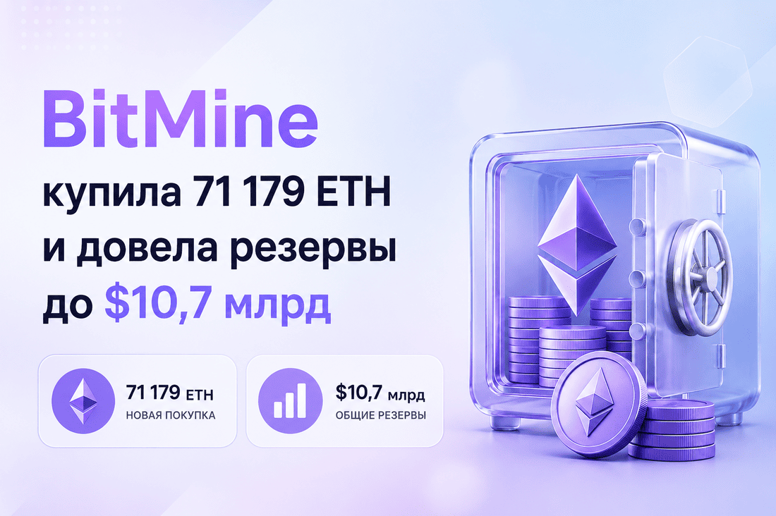 BitMine купила 71 179 ETH и довела резервы до $10,7 млрд