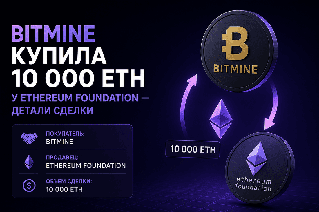 Bitmine купила 10 000 ETH у Ethereum Foundation — детали сделки