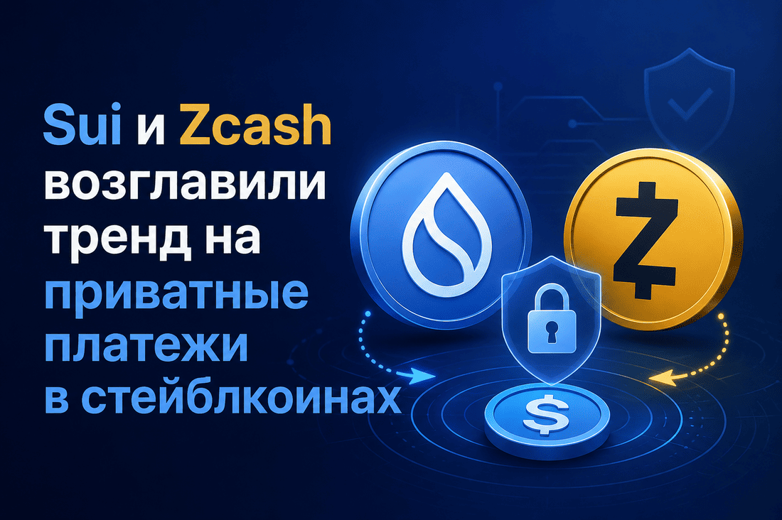 Sui и Zcash возглавили тренд на приватные платежи в стейблкоинах