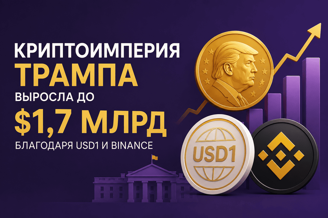 Криптоимперия Трампа выросла до $1,7 млрд благодаря USD1 и Binance