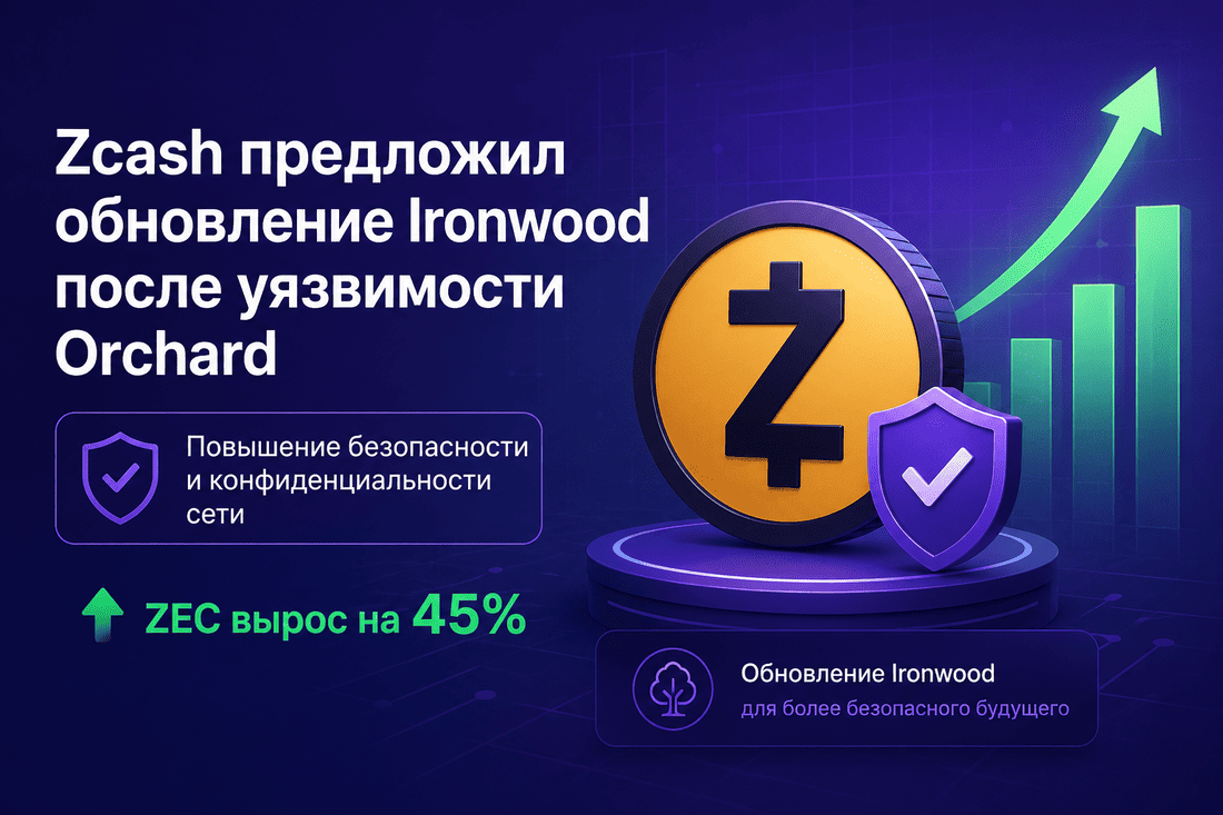 Zcash предложил обновление Ironwood после уязвимости Orchard, ZEC вырос на 45%
