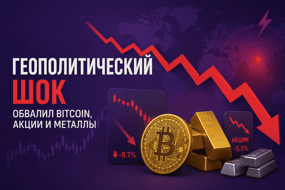 Геополитический шок обвалил Bitcoin, акции и металлы