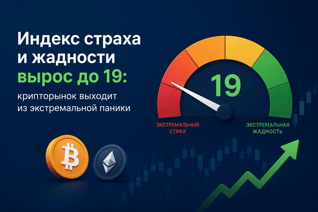 Индекс страха и жадности вырос до 19: крипторынок выходит из экстремальной паники