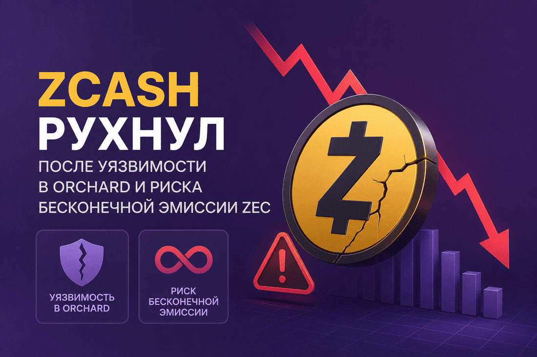 Zcash рухнул после уязвимости в Orchard и риска бесконечной эмиссии ZEC