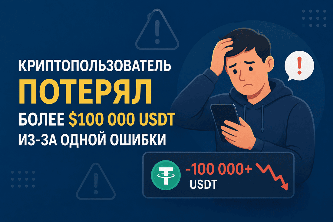 Криптопользователь потерял более $100 000 USDT из-за одной ошибки